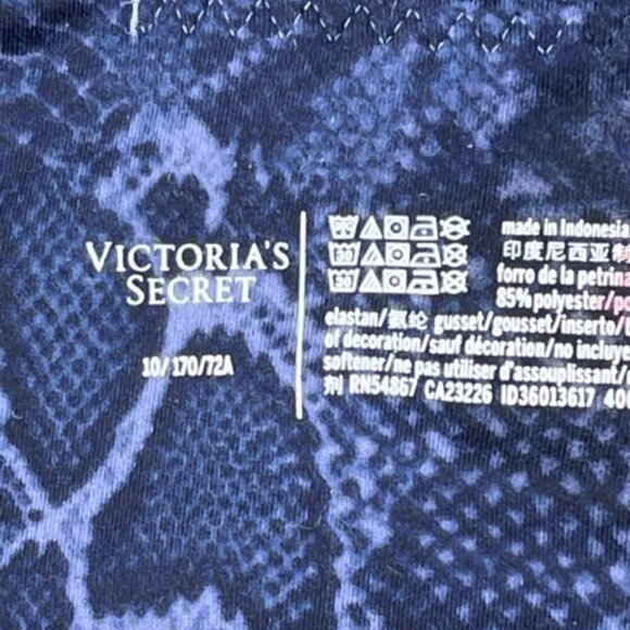 Victorias Secret Leggings Womens Size 10 Blue Snake Print 7/8 Length High Rise - Picture 10 of 11
